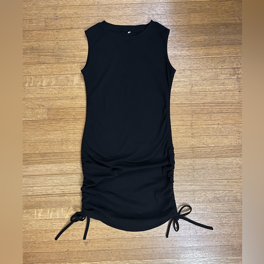 Adjustable Length Black Sleeveless Dress